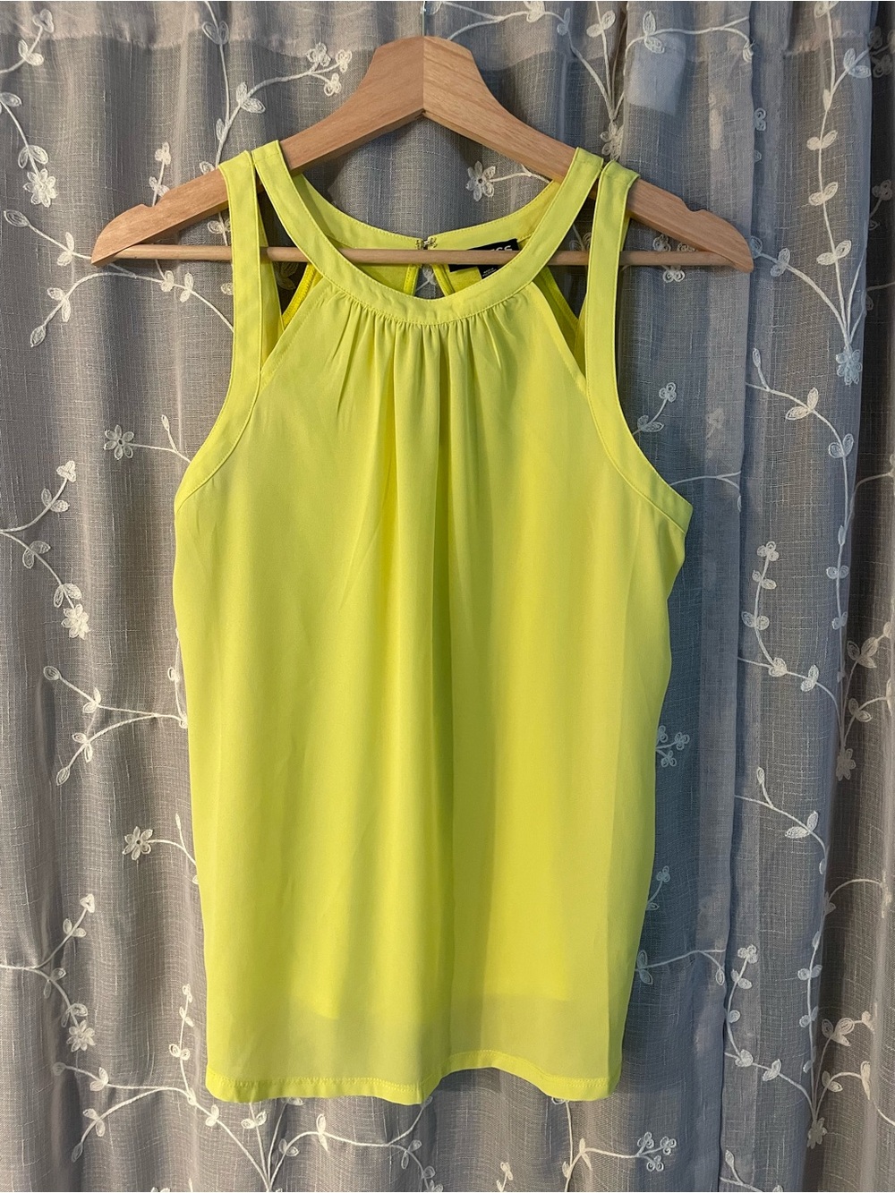 Express Neon Yellow-Green Halter Neck Tank Top